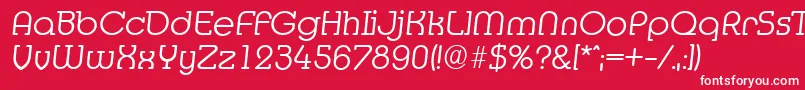 フォントMexicoserialLightItalic – 赤い背景に白い文字