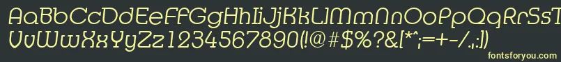 Fonte MexicoserialLightItalic – fontes amarelas em um fundo preto