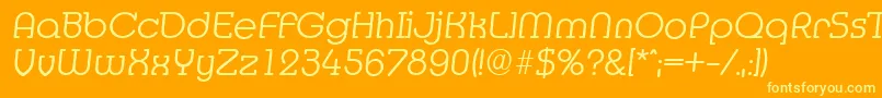 Czcionka MexicoserialLightItalic – żółte czcionki na pomarańczowym tle