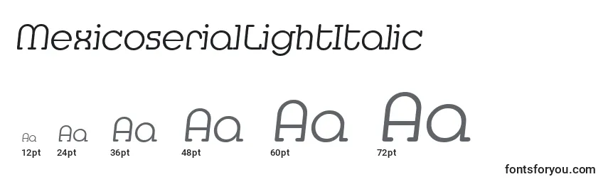 MexicoserialLightItalic Font Sizes