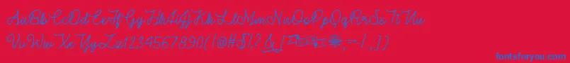 WinterInJanuaryTtf Font – Blue Fonts on Red Background