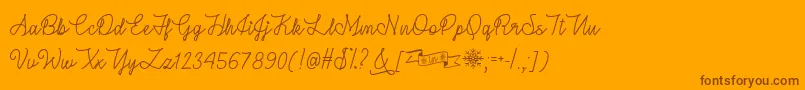 Fonte WinterInJanuaryTtf – fontes marrons em um fundo laranja