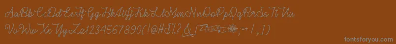 フォントWinterInJanuaryTtf – 茶色の背景に灰色の文字