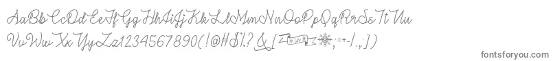 フォントWinterInJanuaryTtf – 白い背景に灰色の文字