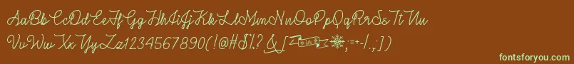 WinterInJanuaryTtf-fontti – vihreät fontit ruskealla taustalla