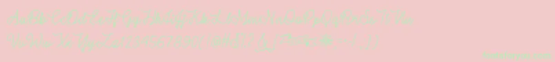 WinterInJanuaryTtf Font – Green Fonts on Pink Background