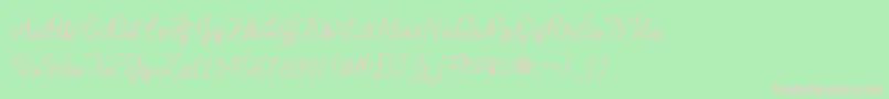 WinterInJanuaryTtf Font – Pink Fonts on Green Background