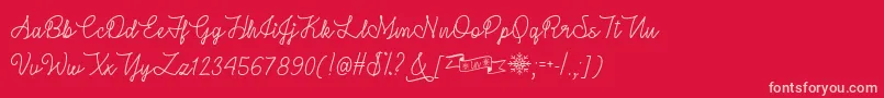 WinterInJanuaryTtf Font – Pink Fonts on Red Background
