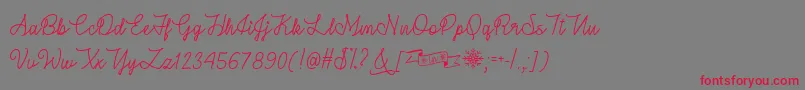 WinterInJanuaryTtf-Schriftart – Rote Schriften auf grauem Hintergrund