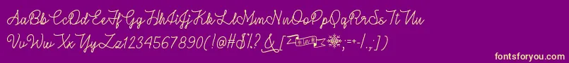 WinterInJanuaryTtf Font – Yellow Fonts on Purple Background