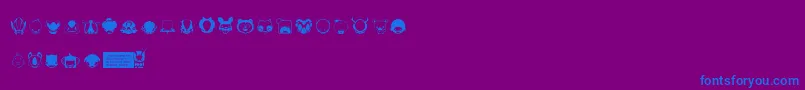 Pictoserie6 Font – Blue Fonts on Purple Background