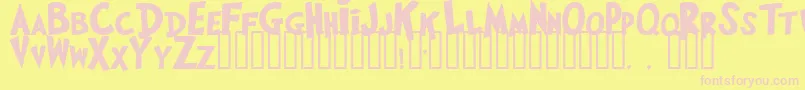 Lucy Font – Pink Fonts on Yellow Background