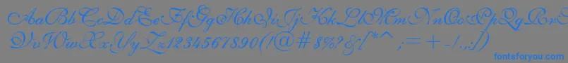 English111PrestoBt Font – Blue Fonts on Gray Background