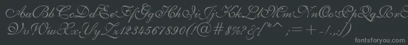 Шрифт English111PrestoBt – серые шрифты на чёрном фоне