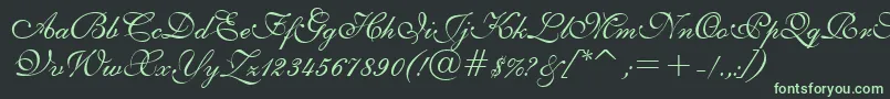Шрифт English111PrestoBt – зелёные шрифты на чёрном фоне