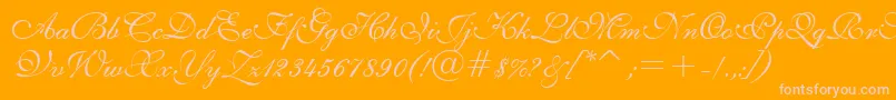 Шрифт English111PrestoBt – розовые шрифты на оранжевом фоне