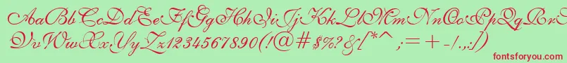 English111PrestoBt Font – Red Fonts on Green Background