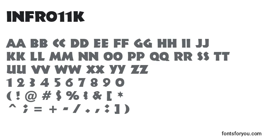 Шрифт Infr011k – алфавит, цифры, специальные символы