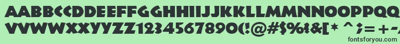 フォントInfr011k – 緑の背景に黒い文字
