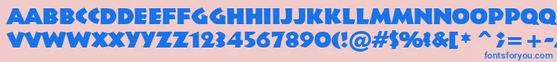 フォントInfr011k – ピンクの背景に青い文字