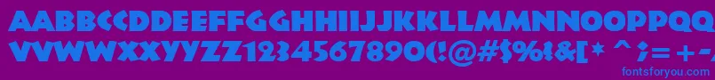 フォントInfr011k – 紫色の背景に青い文字