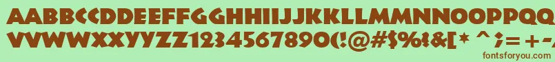 Infr011k Font – Brown Fonts on Green Background