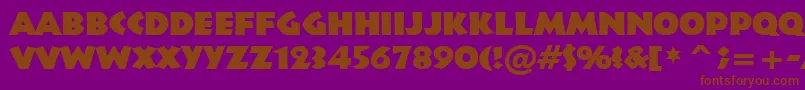 Infr011k-Schriftart – Braune Schriften auf violettem Hintergrund