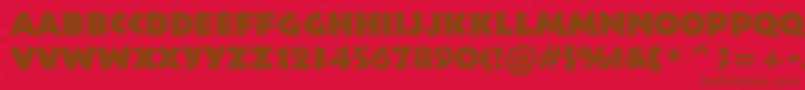 Czcionka Infr011k – brązowe czcionki na czerwonym tle