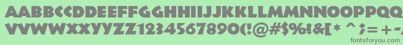 フォントInfr011k – 緑の背景に灰色の文字