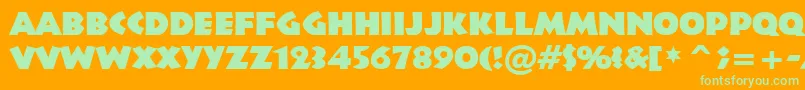 フォントInfr011k – オレンジの背景に緑のフォント