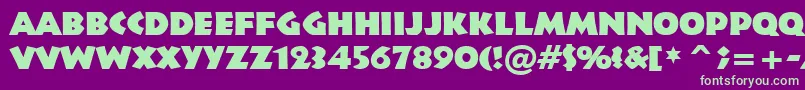 フォントInfr011k – 紫の背景に緑のフォント