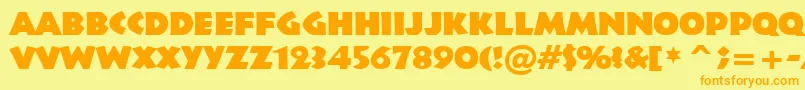 Infr011k-fontti – oranssit fontit keltaisella taustalla