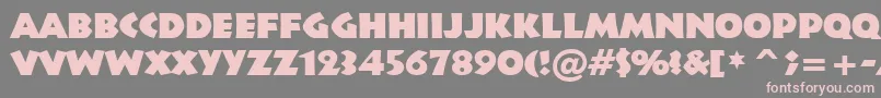 フォントInfr011k – 灰色の背景にピンクのフォント