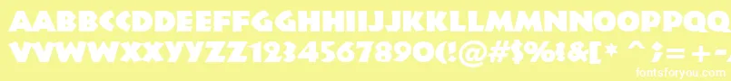 Infr011k-fontti – valkoiset fontit keltaisella taustalla