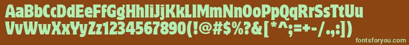 Шрифт MotterCorpusCondItcTt – зелёные шрифты на коричневом фоне