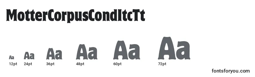 MotterCorpusCondItcTt Font Sizes