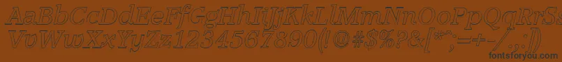 AccoladeoutlineItalic Font – Black Fonts on Brown Background