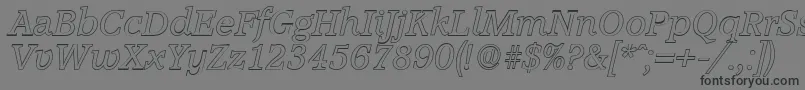 Más sobre la fuente AccoladeoutlineItalic fuente AccoladeoutlineItalic – Fuentes Negras Sobre Fondo Gris