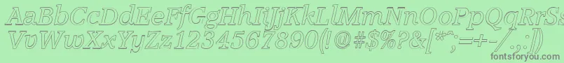 AccoladeoutlineItalic Font – Gray Fonts on Green Background