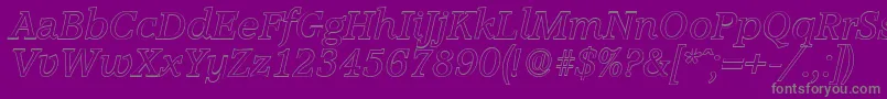 Police AccoladeoutlineItalic – polices grises sur fond violet