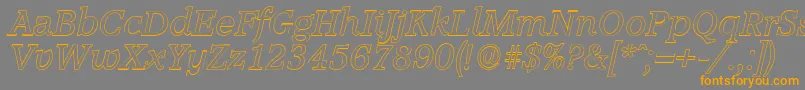 AccoladeoutlineItalic-fontti – oranssit fontit harmaalla taustalla