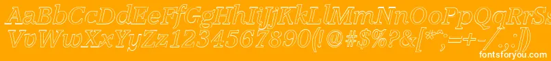 AccoladeoutlineItalic Font – White Fonts on Orange Background