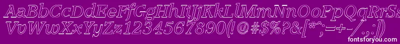 AccoladeoutlineItalic Font – White Fonts on Purple Background