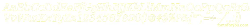 フォントAccoladeoutlineItalic – 黄色のフォント