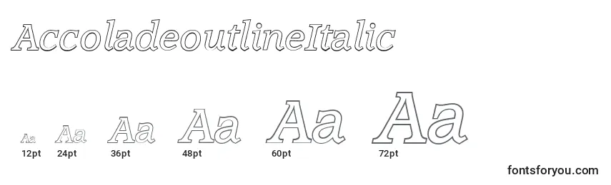 Размеры шрифта AccoladeoutlineItalic