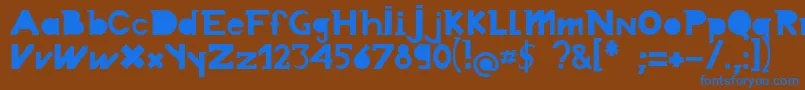 フォントChronodue – 茶色の背景に青い文字