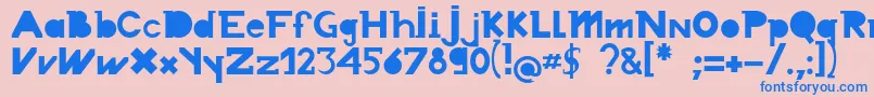 Chronodue Font – Blue Fonts on Pink Background