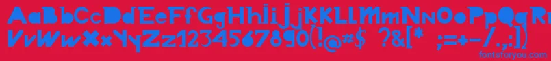 Chronodue Font – Blue Fonts on Red Background