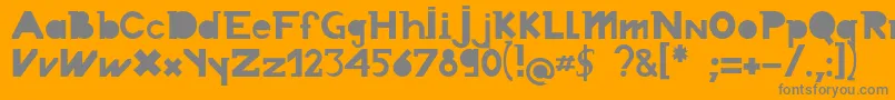 Chronodue-Schriftart – Graue Schriften auf orangefarbenem Hintergrund