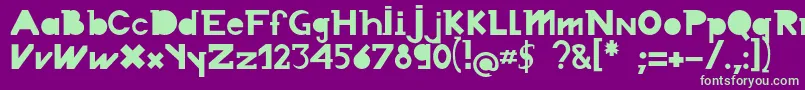 Chronodue Font – Green Fonts on Purple Background